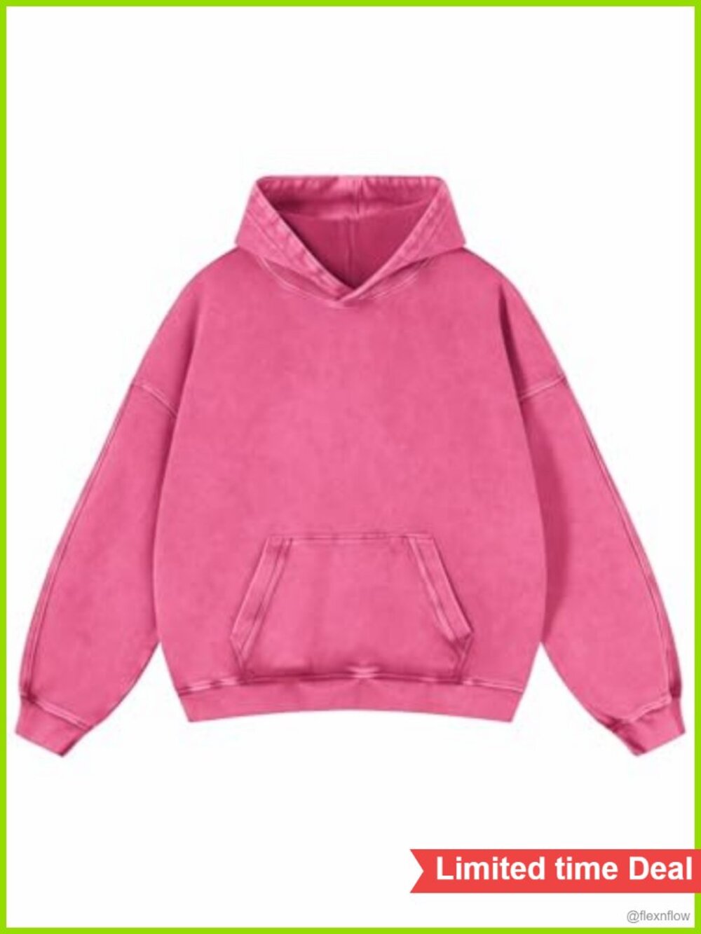 Oversized Vintage Acid Wash Hoodie Cotton Pullover Streetwear